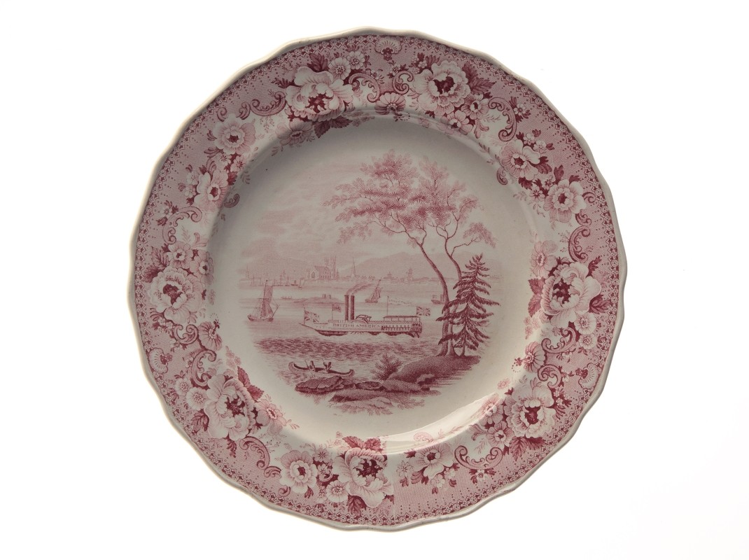Dinner plate made by Davenport, 1830-1840. MC988.1.69, McCord Stewart Museum