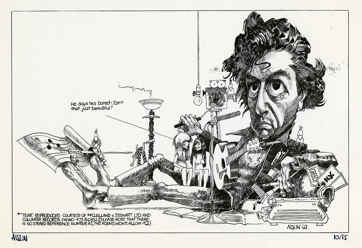 Leonard Cohen, Montreal Star, June 21, 1969. Gift of Terry Mosher, M2016.28.32 © McCord Museum. 