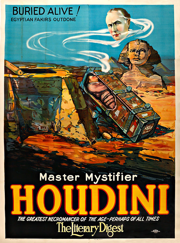 The Otis Lithograph Company, <i>Master Mystifier Houdini, the Greatest Necromancer of the Age, Perhaps of All Times</i>, 1926. Purchase, funds graciously donated by La Fondation Emmanuelle Gattuso, M2014.128.221 © McCord Museum