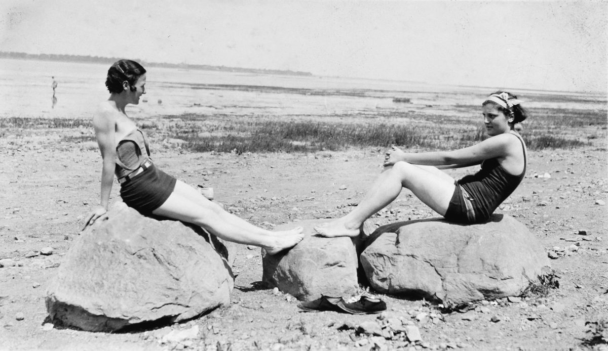 Attributed to Robert E. Cooper, <i>Marge and Gissie on the shore of the St. Lawrence River, Longueuil, Quebec</i>, 1933. Gift of Marjorie D. Cooper Gawley, M2004.94.36.52, McCord Museum