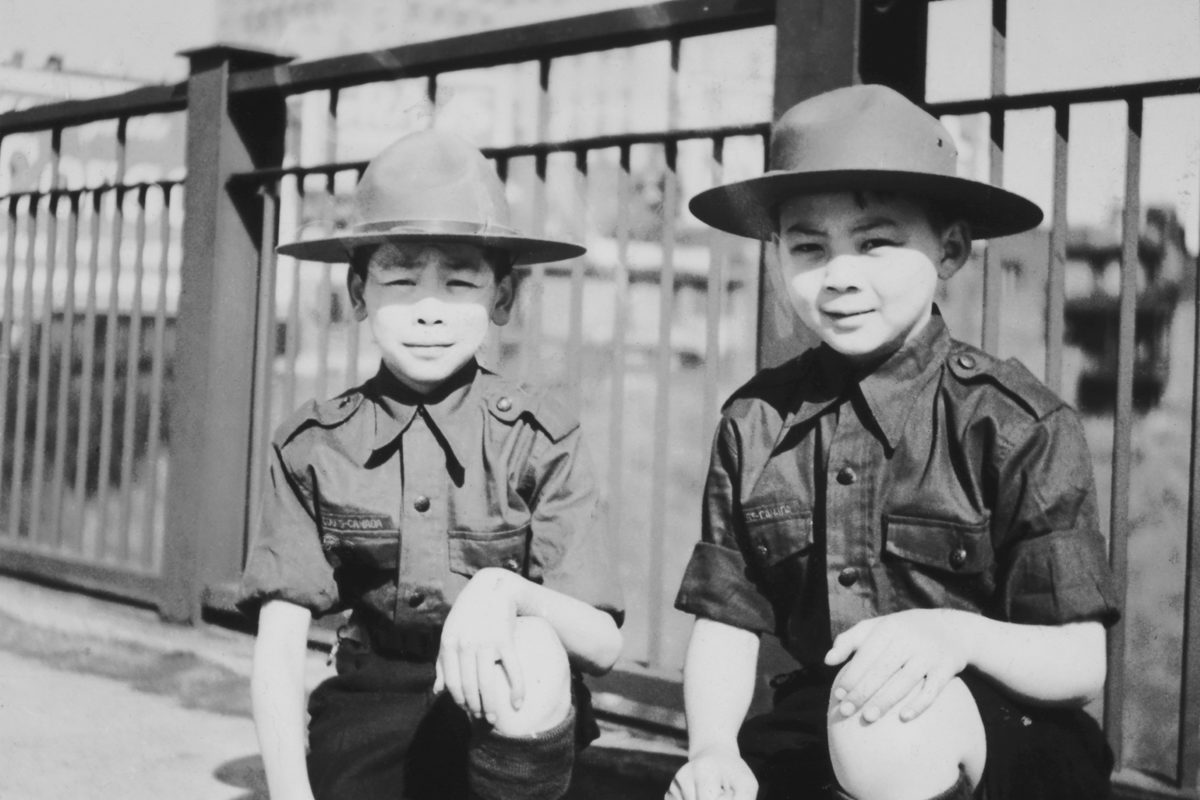 Attributed to Arthur Lee, <i>Buster and Herbert Lee ready for scout camp, Montreal</i>, 1939. Gift of Gilbert Lee, M2008.104.2.100, McCord Museum