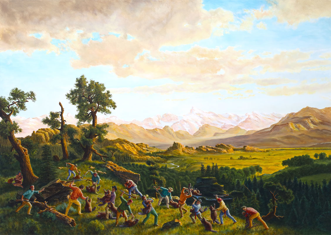 Kent Monkman, <i>The Massacre of the Innocents</i>, 2015. Acrylique sur toile. Collection de John Bilton.