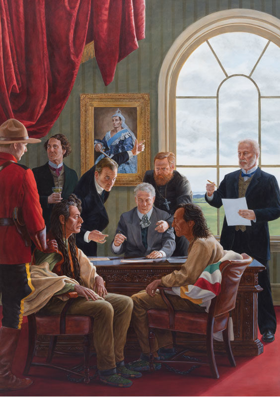 Kent Monkman, <i>The Subjugation of Truth</i>, 2016. Acrylique sur toile. Collection de Donald R. Sobey.