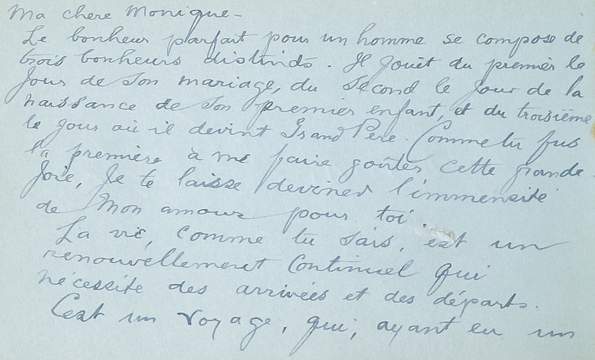 Extrait du carnet d'autographes de Monique Meloche (détail), 1940-1944. Don de Monique Meloche, Fonds Famille Meloche P556, M2000.89.35.2 © Musée McCord