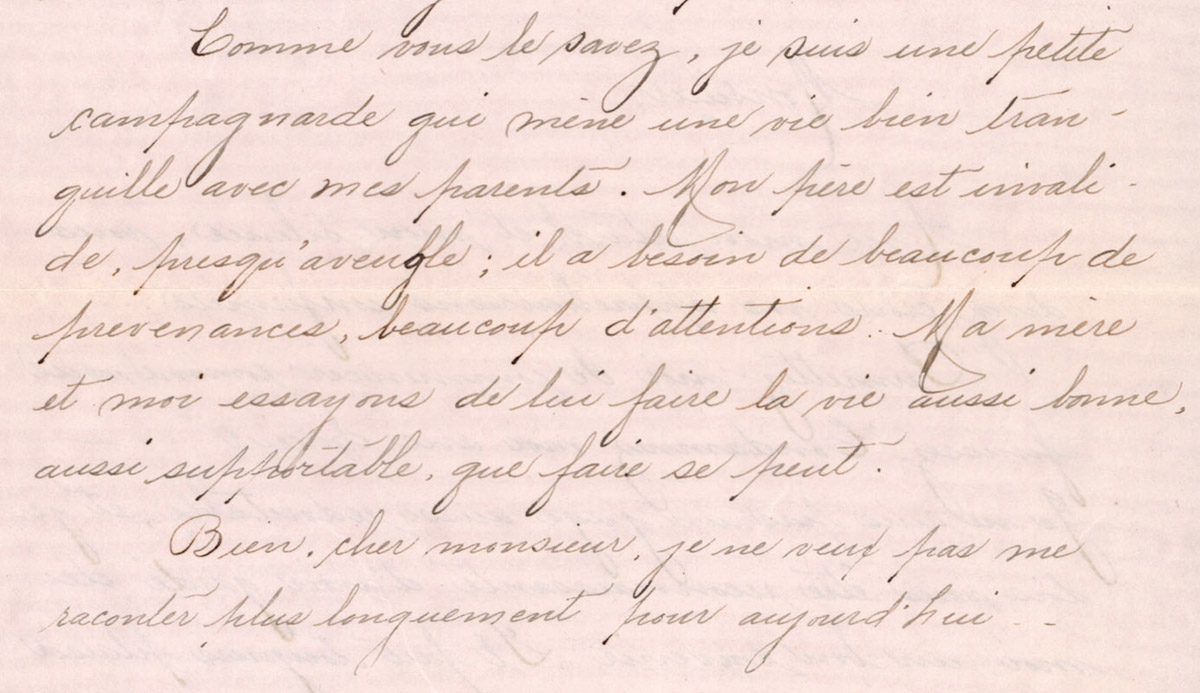 Lettre de Léontine Poutré à Hercule Martin (détail), 16 novembre 1924. Don de Marthe et Patrick McDonald, Fonds Léontine Poutré et Hercule Martin P748, M2012.58.1.3 © Musée McCord