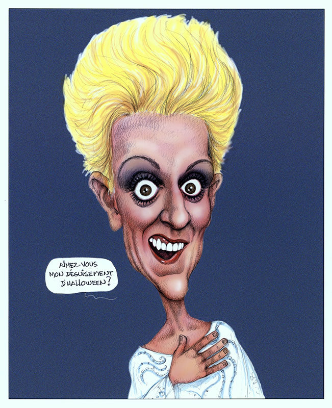 S. Chapleau, <i>Céline Dion</i>, 2003. Gift of Serge Chapleau, M2005.166.152.2 © McCord Museum