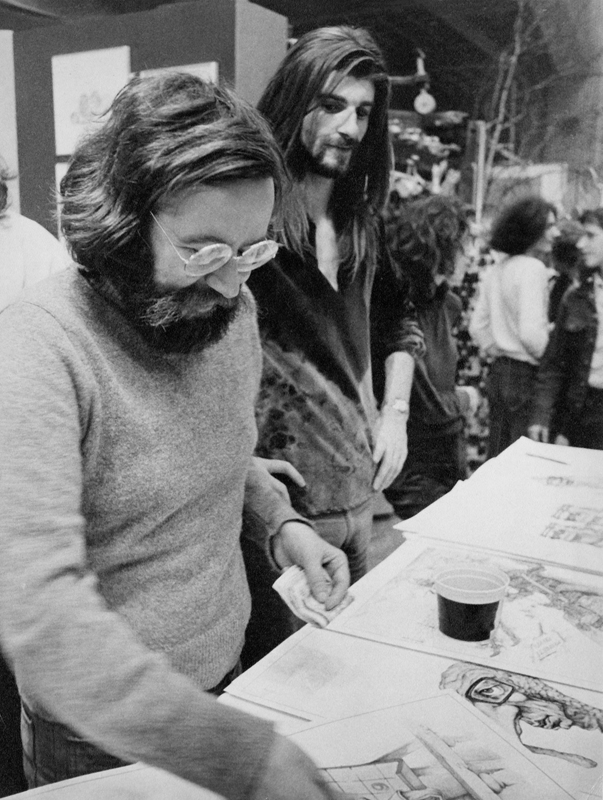 <i>Louis Forest and Serge Chapleau at the Salon des métiers d’art du Québec, Place Bonaventure</i>, 1976. Gift of  Serge Chapleau, M2019.127.2.52 © McCord Museum