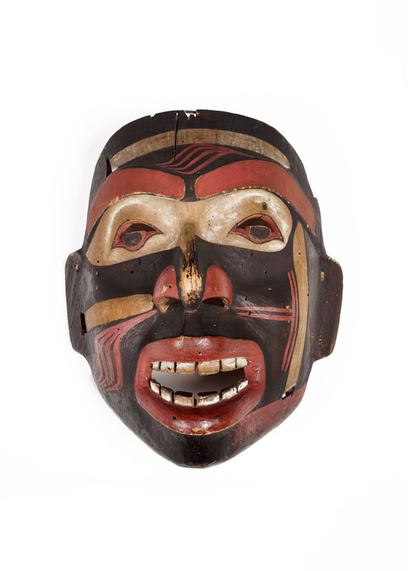 <b>Mask</b>, Heiltsuk or Haida,1800-1850. Gift of Dr. George Mercer Dawson, ME892.32.1 © McCord Stewart Museum