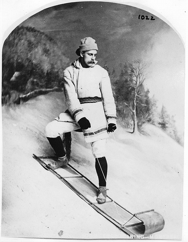 William Notman, <i>Robert E. J. Summerhayes tobogganing, Montreal</i>, about 1875. VIEW-1022.1, McCord Museum