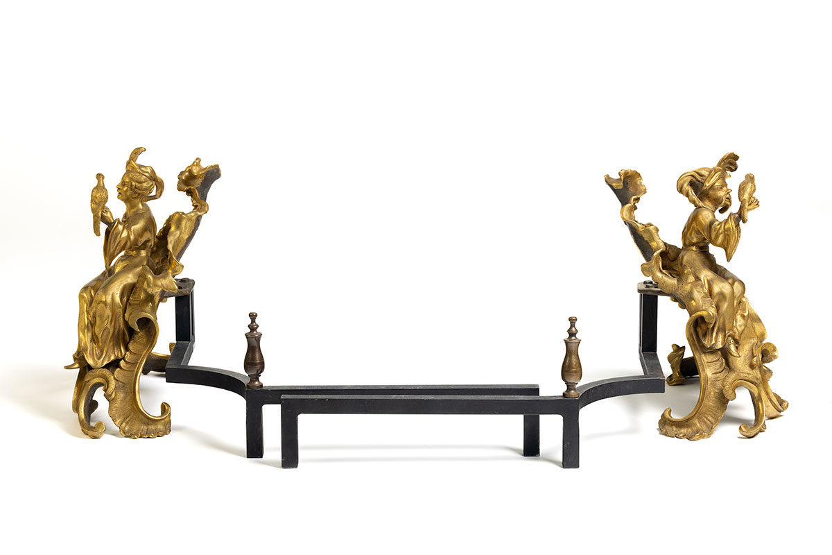 Andirons, 1750–1755, possibly Jacques Caffiéri (1678-1755). Lake St. Louis Historical Society Collection. 1975.59.37.1-2, McCord Stewart Museum