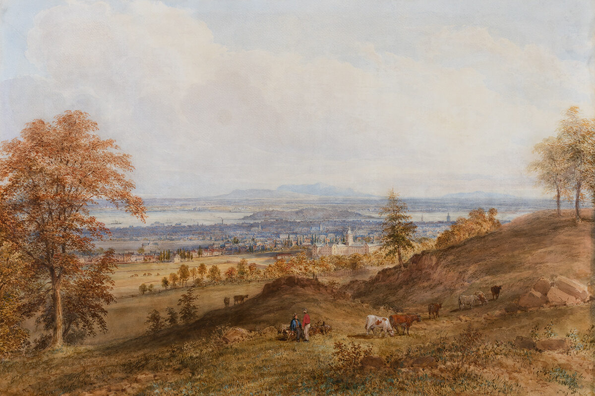 <I>Montreal from the Mountain Showing the Hotel Dieu</I>, about 1865, watercolour and touches of gouache over graphite on wove paper. Gift of Alan, David, John and Tom Law, M2004.29.1, McCord Stewart Museum 