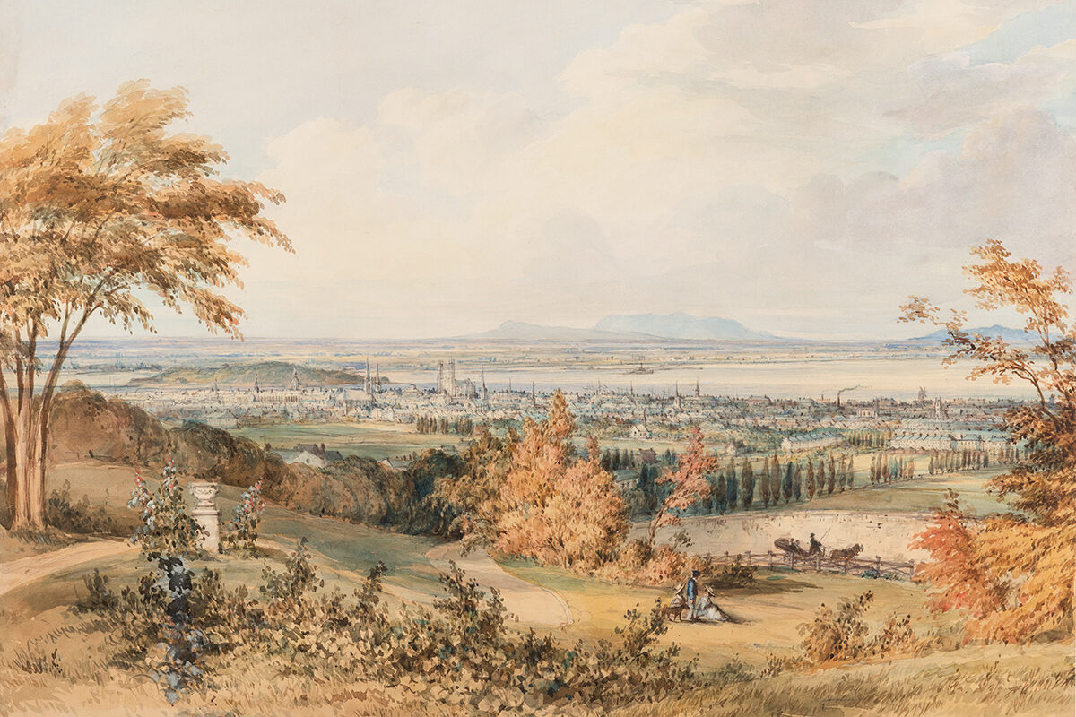 <I>Montreal from the Mountain</I>, before 1854, watercolour and touches of gouache over graphite on ivory wove paper. Gift of David Ross McCord, M315, McCord Stewart Museum