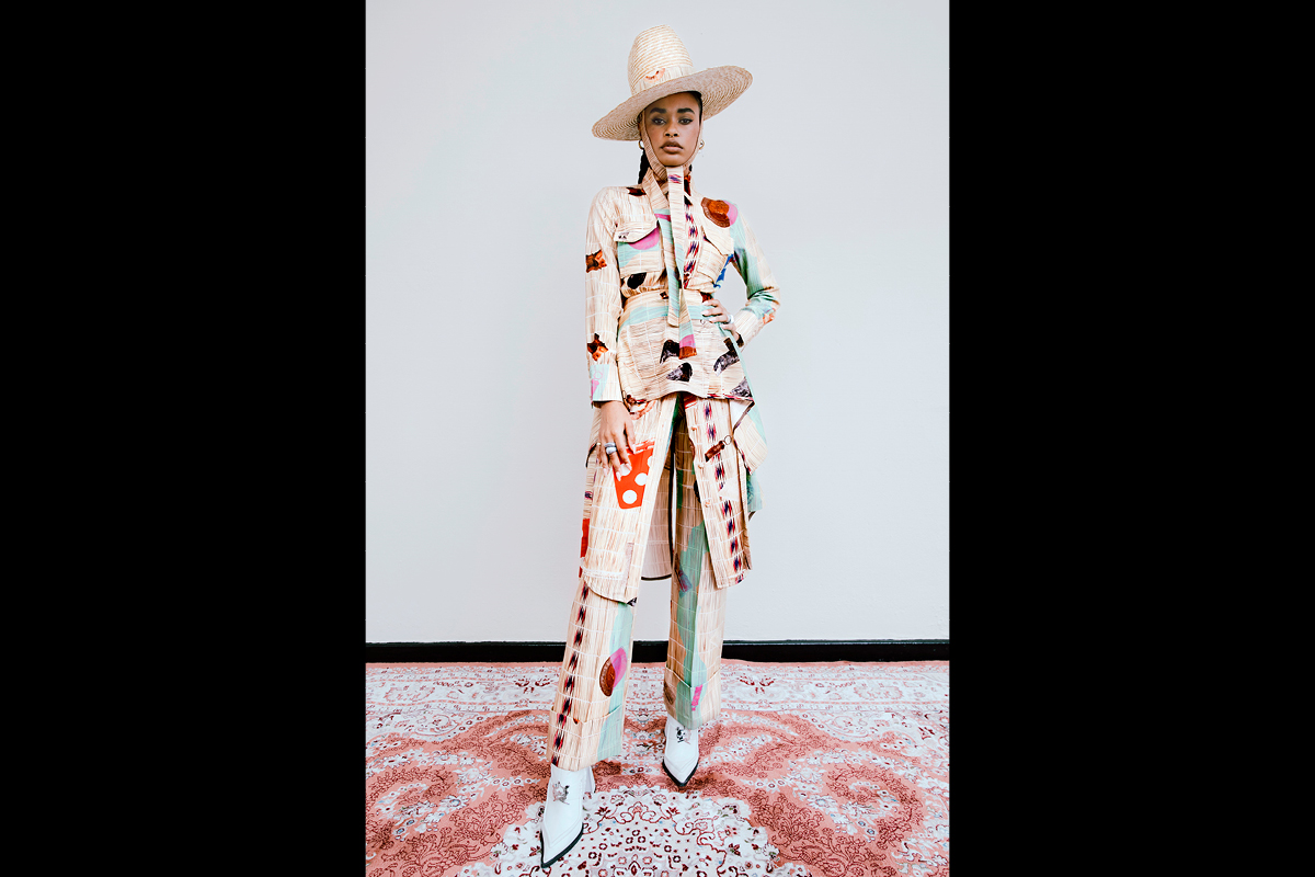 Alchemy collection, Thebe Magugu, Johannesburg, South Africa, Autumn/Winter 2021, Photography: Tatenda Chidora, Styling and set: Chloe Andrea Welgemoed, Model: Sio 